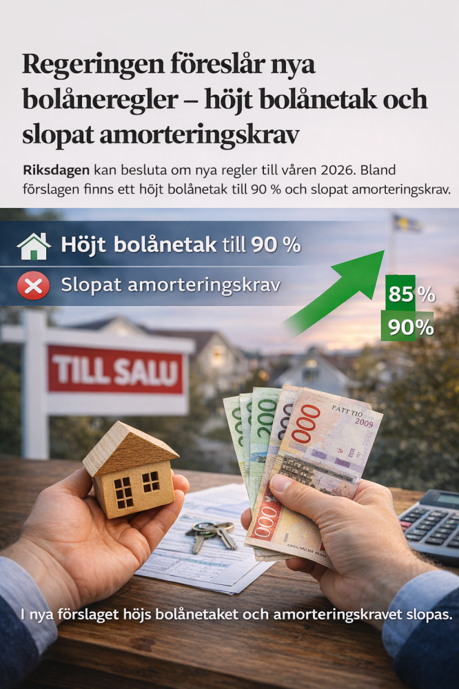 Regeringen föreslår nya bolåneregler